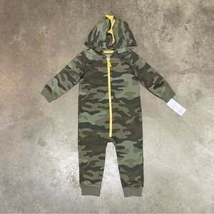 NWT Carter's Baby Camo Dinosaur Hooded One Piece 18 Months